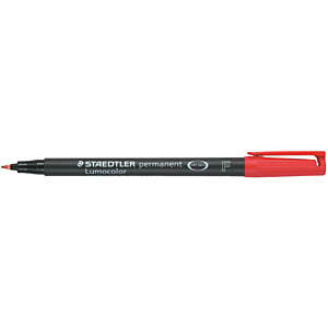 STAEDTLER Lumocolor 318 (F) Rotulador permanente, punta ojival, 0,6 mm, rojo