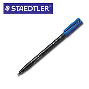 STAEDTLER Lumocolor 318, Marcatore permanente, Punta fine, 0,6 mm, Blu (confezione 10 pezzi)