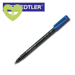 STAEDTLER Lumocolor 318, Marcatore permanente, Punta fine, 0,6 mm, Blu (confezione 10 pezzi)
