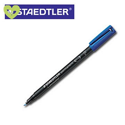 STAEDTLER Lumocolor 318, Marcatore permanente, Punta fine, 0,6 mm, Blu (confezione 10 pezzi) - 1