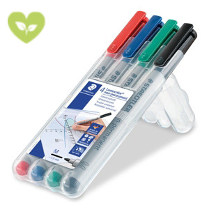 STAEDTLER Lumocolor Lumocolor® 315 Marcatore non permanente Punta media Spessore del tratto 1 mm Colori assortiti Confezione da 4 pezzi STAEDTLER Lumocolor Lumocolor® 315 Marcatore non permanente Punta media Spessore del tratto 1 mm Colori assortiti Confezione da 4 pezzi