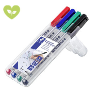 STAEDTLER Lumocolor Lumocolor® 316 Marcatore non permanente Punta fine Spessore tratto 0,6 mm Colori assortiti Confezione da 4 (confezione 4 pezzi)