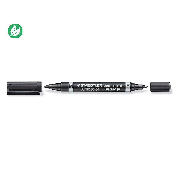 Staedtler Lumocolor Marqueur permanent Lumocolor Duo - Pointes fine et moyenne 1.5 mm - Noir - 1