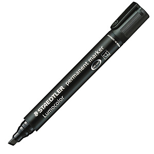 STAEDTLER Marcatore Lumocolor Permanent 350 - punta a scalpello - tratto 2 - 5 mm - nero STAEDTLER Marcatore Lumocolor Permanent 350 - punta a scalpello - tratto 2 - 5 mm - nero