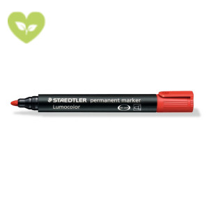 Staedtler Marcatore permanente Lumocolor®, Punta Tonda 2 mm, Rosso (confezione 10 pezzi)