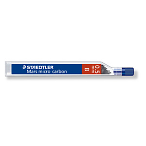 Staedtler Mars Micro Carbon Minas de recambio para portaminas, B, 0,5 mm, estuche de 12 Staedtler Mars Micro Carbon Minas de recambio para portaminas, B, 0,5 mm, estuche de 12