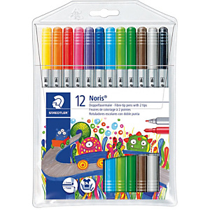 Staedtler Noris Club, 320, Rotulador de puntas de fibra, dos puntas, doble punta, cuerpo plateado, tinta de colores surtidos Staedtler Noris Club, 320, Rotulador de puntas de fibra, dos puntas, doble punta, cuerpo plateado, tinta de colores surtidos