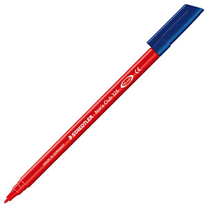 Staedtler Noris Club 326, Rotulador de punta de fibra, punta fina de 1 mm, cuerpo de polipropileno rojo, tinta roja