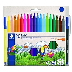 Staedtler Noris Club 326, Rotulador de punta de fibra, punta fina, cuerpo de polipropileno, caja de cartón de 20 rotuladores, colores surtidos Staedtler Noris Club 326, Rotulador de punta de fibra, punta fina, cuerpo de polipropileno, caja de cartón de 20 rotuladores, colores surtidos