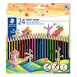 Staedtler Noris Lápices de colores, cuerpo hexagonal, 24 colores surtidos