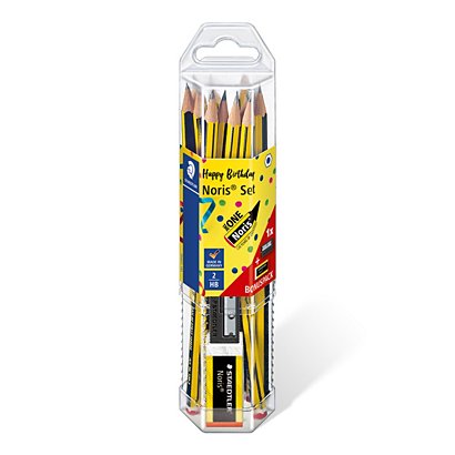 Staedtler Noris Set Anniversario Edizione Limitata, 12 matite HB + 1 gomma  mini + 1 temperino ad 1 foro - Matite di Grafite