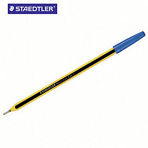 Staedtler Noris Stick 434 Penna a sfera Stick, Punta fine, Fusto in plastica nero e giallo, Inchiostro blu (confezione 20 pezzi)