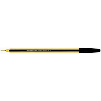 Staedtler Noris Stick 434 Penna a sfera Stick, Punta fine, Fusto nero e giallo, Inchiostro nero (confezione 20 pezzi)