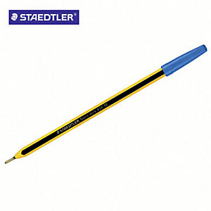 Staedtler Noris Stick 434 Penna a sfera Stick, Punta media, Fusto nero e giallo, Inchiostro blu (confezione 20 pezzi)