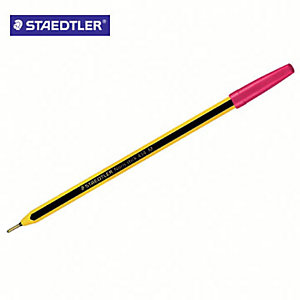 Staedtler Noris Stick 434 Penna a sfera Stick, Punta media, Fusto nero e giallo, Inchiostro rosso (confezione 20 pezzi)