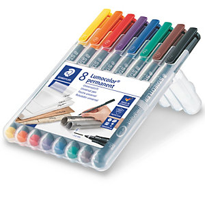 staedtler pennarello astucci lumocolor permanent 318 - punta 0,6 mm - colori assortiti