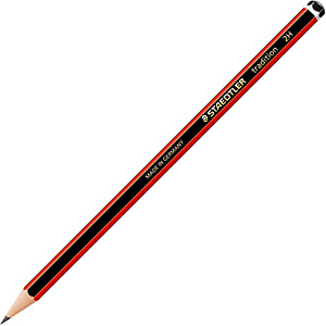 Staedtler Lápiz de grafito, mina 2H, cuerpo hexagonal negro y rojo Staedtler Lápiz de grafito, mina 2H, cuerpo hexagonal negro y rojo