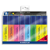STAEDTLER Pochette de 6+2 surligneurs Textsurfer - 3 jaune, 1 rose, 1 bleu, 1 vert, 1 orange, 1 violet STAEDTLER Pochette de 6+2 surligneurs Textsurfer - 3 jaune, 1 rose, 1 bleu, 1 vert, 1 orange, 1 violet