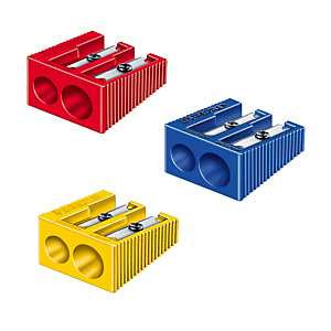 Staedtler Sacapuntas de plástico de 2 orificios en colores variados Staedtler Sacapuntas de plástico de 2 orificios en colores variados
