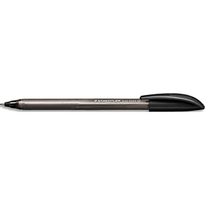 STAEDTLER Stylo bille 4320. Corps triangulaire et capuchon. Pointe moyenne 1 mm. Coloris noir