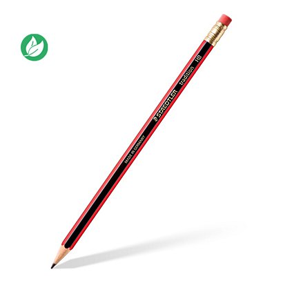 Staedtler Tradition Crayon de papier avec gomme mine HB corps hexagonal  noir et rouge - Boîte de 12 - Crayons Graphitefavorable à acheter dans  notre magasin