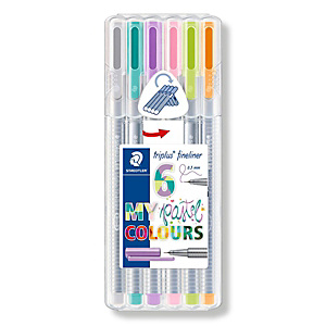 Staedtler Triplus 324 Rotulador, punta superfina, 6 colores surtidos Staedtler Triplus 324 Rotulador, punta superfina, 6 colores surtidos