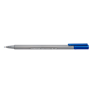 Staedtler Triplus® 334 Bolígrafo fineliner, punta superfina, cuerpo gris de polipropileno, tinta azul