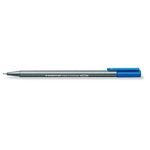 Staedtler Triplus 334 Bolígrafo fineliner, punta superfina, cuerpo gris de polipropileno, tinta cian Staedtler Triplus 334 Bolígrafo fineliner, punta superfina, cuerpo gris de polipropileno, tinta cian