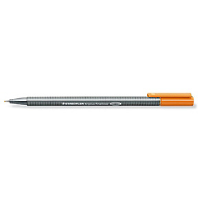 Staedtler Triplus 334 Bolígrafo fineliner, punta superfina, cuerpo gris de polipropileno, tinta marrón Staedtler Triplus 334 Bolígrafo fineliner, punta superfina, cuerpo gris de polipropileno, tinta marrón