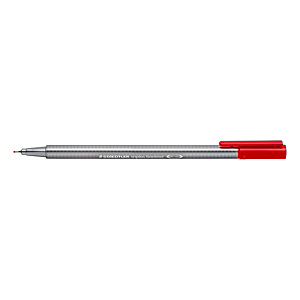 Staedtler Triplus® 334 Bolígrafo fineliner, punta superfina, cuerpo gris de polipropileno, tinta roja