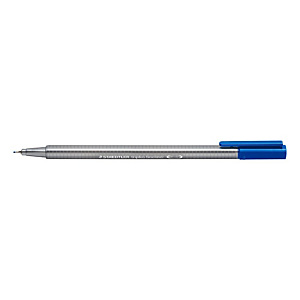 Staedtler Triplus® 334 Bolígrafo fineliner, punta superfina, cuerpo gris de polipropileno, tinta azul Staedtler Triplus® 334 Bolígrafo fineliner, punta superfina, cuerpo gris de polipropileno, tinta azul