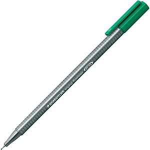 Staedtler Triplus® 334 Bolígrafo fineliner, punta superfina, cuerpo gris, tinta verde Staedtler Triplus® 334 Bolígrafo fineliner, punta superfina, cuerpo gris, tinta verde