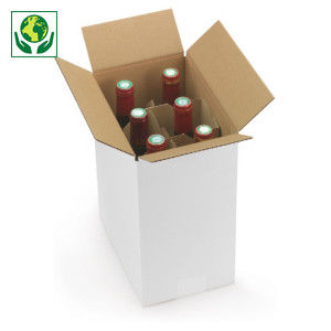 Standard flaskemballage med stående rumsdelning
