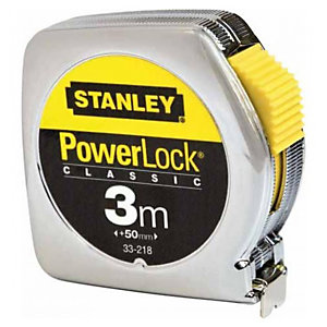 STANLEY Flessometro PowerLock - 3 m - larghezza nastro 1,27 cm