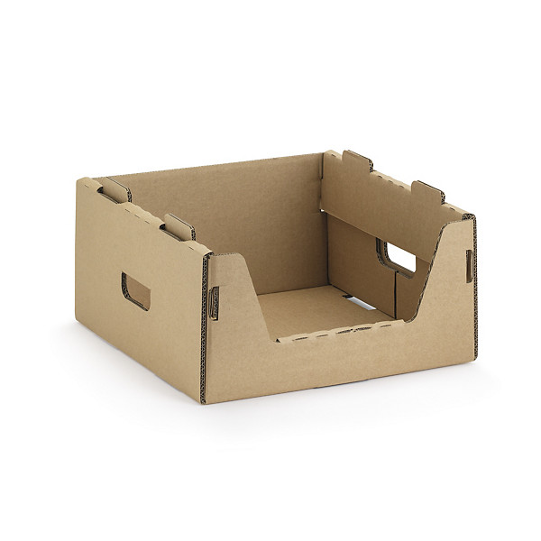 Stapelbak van karton met open voorzijde 400x400x200mm - 1