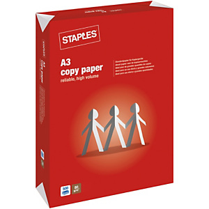 Staples A3 80 gramos Papel para láser, inyección tinta, fotocopiadoras y fax, blanco Staples A3 80 gramos Papel para láser, inyección tinta, fotocopiadoras y fax, blanco