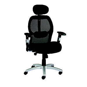 Staples Aero Plus Sillón de dirección ergonómico, malla y tela, altura 120,5-132 cm, negro Staples Aero Plus Sillón de dirección ergonómico, malla y tela, altura 120,5-132 cm, negro