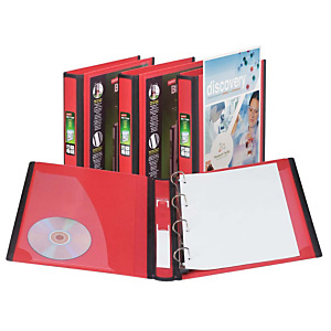 Staples BETTER™ Carpeta personalizable de anillas tipo D, A4, ancho del lomo de 40 mm, capacidad para 275 hojas, polipropileno, rojo Staples BETTER™ Carpeta personalizable de anillas tipo D, A4, ancho del lomo de 40 mm, capacidad para 275 hojas, polipropileno, rojo