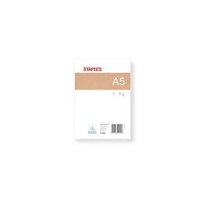 Staples Bloc con tapa, A5, liso, 50 hojas, cubierta blanda cartulina, rojo Staples Bloc con tapa, A5, liso, 50 hojas, cubierta blanda cartulina, rojo