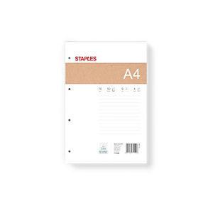 Staples Bloc Direction - Recyclé - 21 x 29,7 cm - A4 - 70 g/m² - 50 pages - Ligné 7mm - Perforé Staples Bloc Direction - Recyclé - 21 x 29,7 cm - A4 - 70 g/m² - 50 pages - Ligné 7mm - Perforé