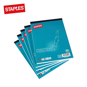 Staples Blocco, Quadretti 5x5 mm, Formato A5, 60 g/m² (confezione 5 pezzi) Staples Blocco, Quadretti 5x5 mm, Formato A5, 60 g/m² (confezione 5 pezzi)