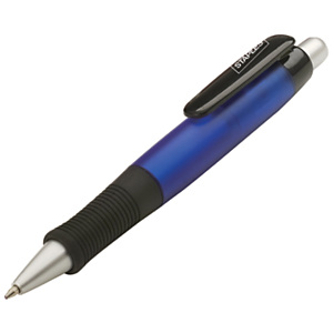 Staples Bolígrafo retráctil de punta de bola, punta de 1 mm, cuerpo azul con grip, tinta azul Staples Bolígrafo retráctil de punta de bola, punta de 1 mm, cuerpo azul con grip, tinta azul