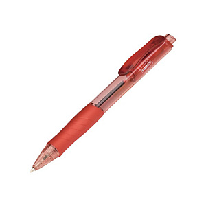 Staples Bolígrafo retráctil de punta de bola, punta mediana, cuerpo translúcido rojo con grip, tinta roja Staples Bolígrafo retráctil de punta de bola, punta mediana, cuerpo translúcido rojo con grip, tinta roja