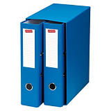 Staples Box de 2 archivadores de palanca, A4, Lomo 75 mm, Capacidad 500 hojas, Cartón resistente recubierto de papel impreso, Azul Staples Box de 2 archivadores de palanca, A4, Lomo 75 mm, Capacidad 500 hojas, Cartón resistente recubierto de papel impreso, Azul