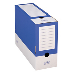Staples Caja Archivo Definitivo Cartón Folio, Tapa fija, Azul y Blanco, 350 x 120 x 250 mm Staples Caja Archivo Definitivo Cartón Folio, Tapa fija, Azul y Blanco, 350 x 120 x 250 mm