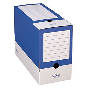 Staples Caja Archivo Definitivo Cartón Folio, Tapa fija, Azul y Blanco, 350 x 150 x 250 mm Staples Caja Archivo Definitivo Cartón Folio, Tapa fija, Azul y Blanco, 350 x 150 x 250 mm