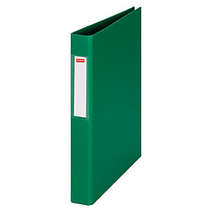 Staples Carpeta de 2 anillas de tipo O de 25 mm, A4, cartón plastificado, lomo 40 mm, verde Staples Carpeta de 2 anillas de tipo O de 25 mm, A4, cartón plastificado, lomo 40 mm, verde