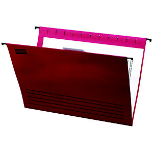 Staples Carpeta colgante para cajón Folio lomo V roja