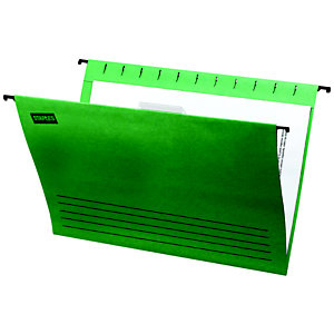 Staples Carpeta colgante para cajón Folio lomo V verde