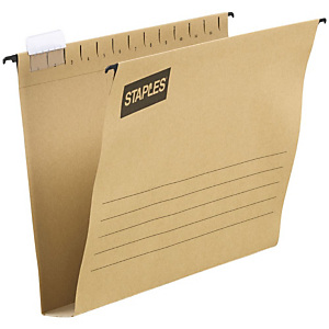 Staples Carpeta colgante para cajón Folio lomo 30 mm Kraft Staples Carpeta colgante para cajón Folio lomo 30 mm Kraft